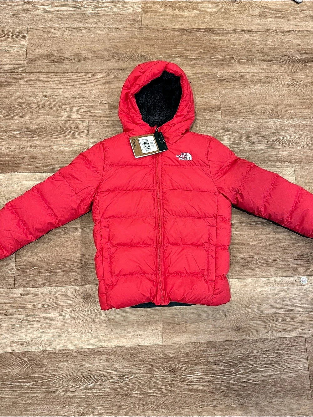 The North Face Moondoggy Hoodie Kids Hot Pink Hooded Puffer NWT Medium 10/12